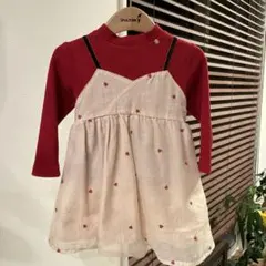 プティマイン　ハート模様のレイヤードワンピース