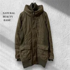 ナチュラルビューティーベーシック【S】ミリタリーコート 中綿 フード 秋冬