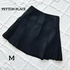 ペイトンプレイス プリーツスカート ミニ丈 レース ラメ感 ブラック M