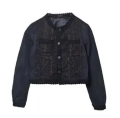 TAAKK 25AW ターク グリッターツイードジャケット BLACK サイズ1