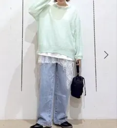 グローバルワーク✳︎モヘアタッチ透かし編みプルオーバー✳︎長袖✳︎CM記載商品