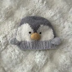 ペンギンデザイン ベビー帽子 42-44cm