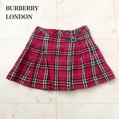 人気❤️バーバリーロンドン　ミニスカート　ベルト　チェック　ピンク　120のサムネイル
