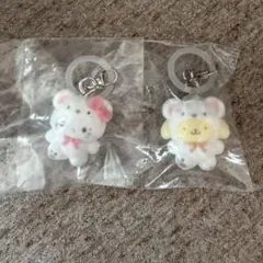 ふわふわスノー　ポムポムプリン　ハローキティ　キティ　めじるしアクセサリー