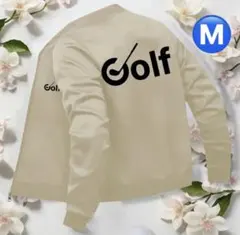 【新品/Mサイズ】レディース ゴルフウェア ジップアップ ジャケット ベージュ