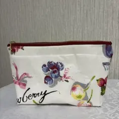 帯リメイクフルーツ柄ポーチ ホワイトオレンジ