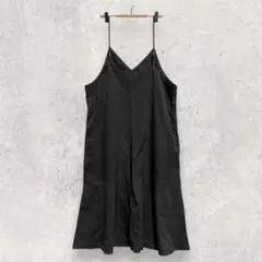 キャミワンピース XXL ブラック フレア 無地 シンプル 大きいサイズ