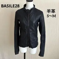 バジーレ28 羊革 ラム革　レザージャケット 革ジャン　黒　ブラック　S〜Mのサムネイル