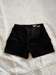 ブラック コーデュロイ ショートパンツ