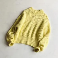 nano universe ウールカシミヤケーブルショートニットプルオーバー