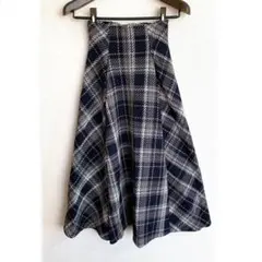 ★ GRL グレイル ツイードチェックフレアロングスカート