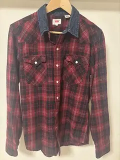 LEVI'S メンズ カジュアルチェック柄長 ウエスタン ネルシャツ シャツ