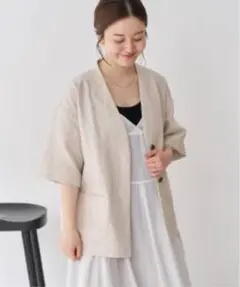 IENA リネン混ハーフスリーブジャケットのサムネイル