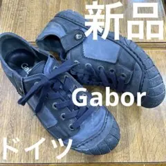 Gabor(ドイツ)レザースニーカー.グレーネイビ23.5 新品定価¥44000のサムネイル