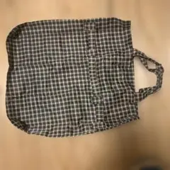 チェック柄エコバッグ（青と白）