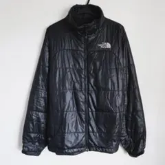 【ノースフェイス】刺繍ロゴ 中綿　ジャケット　黒　メンズM