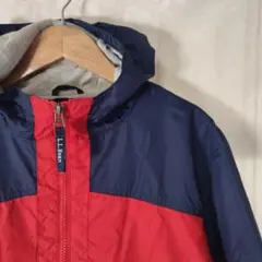 04-2 L.L.Bean キッズ　L14/16 フード付きジャケット 赤/青
