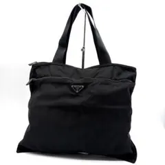 【大人気！✨】PRADA プラダ トートバッグ 肩がけ ブラック 三角ロゴ
