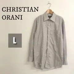 【美品】CHRISTIAN ORANI ワイシャツ L相当 首周り41 グレー