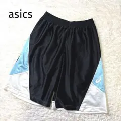 ASICS バスパン ハーフパンツ L 黒 水色 バスケットボールのサムネイル
