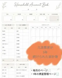 元浪費家が5年間で資産額+2200万/家計簿/シンプル/スタートセット