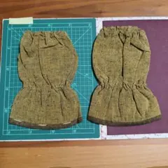 カーキ色 ギャザー入り アームカバー