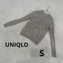 UNIQLO 薄手カーディガン　ベージュ　綿100% S 良品