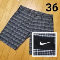 NIKEGOLFハーフパンツ　グレー系チェック柄