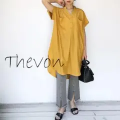 美品【Thevon ゼヴォン】 ヘンリースキッパー半袖シャツワンピースイエローのサムネイル