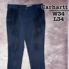 Carhartt　ワークパンツ　ペインター　ネイビー　W34 L34　USA古着