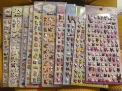 10枚セット動物キャラクターシールセット ぷくぷくシール