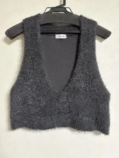 LEPSIM ニットベスト ラメ入り グレー