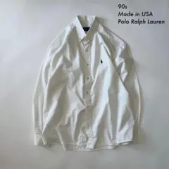 90s RALPH LAUREN USA製 ボタンダウンシャツ ホワイト