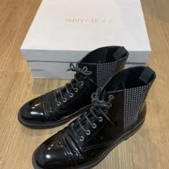JIMMY CHOO レースアップブーツ スタッズ ブラックのサムネイル