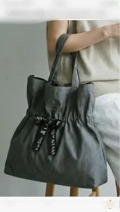 LANVIN en Bleu ロゴリボン サリーエコバッグ　グレー　2wayのサムネイル