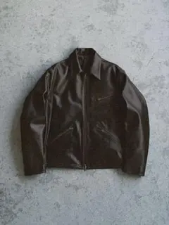 (LIDNM) VINTAGE WASHED LEATHER ZIP