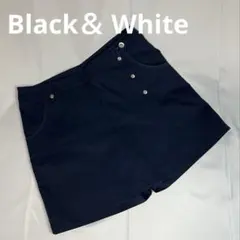 【Black＆ White】ゴルフスカート （3）ネイビー S11