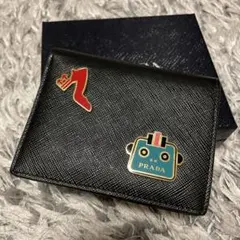 PRADA 二つ折り財布 サフィアーノレザー 黒