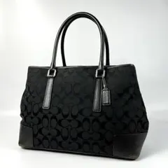 美品 コーチ 大容量 A4収納可能 トートバッグ 肩掛け ブラック 黒