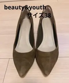 beauty &youth スエード ポインテッドトゥ ハイヒール38