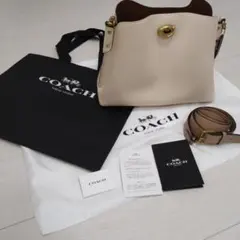 COACH コーチ ショルダーバッグ レザー アイボリー クリーナーセット 