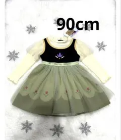 アナと雪の女王 ワンピース 90cm アナ幼少期　リトシー　アナ雪　しまむら