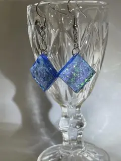 ハンドメイドピアス P02_S/Blue