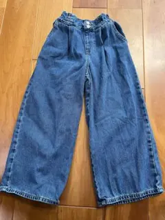 GU キッズ デニム ワイドパンツ 130cmのサムネイル