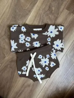 GROWN 花柄ニットセットアップ 6-12m