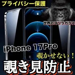 プライバシー保護！【iPhone 17Pro】覗き見防止ゴリラガラスフィルム