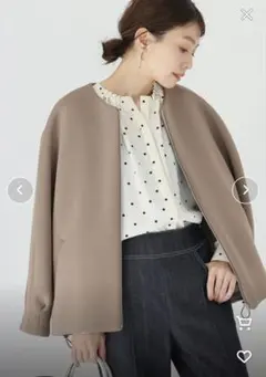 美品 ラトータリテ ダンボールニットブルゾン モカ 手洗い可能 ♪