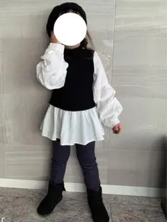 新品/子ども服100㎝/fifth/ボリュームスリーブドッキングニット親子お揃い