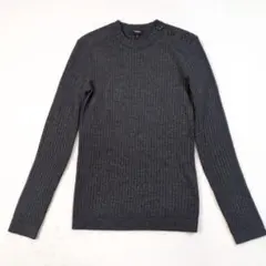 Theory ダークグレー リブ編み ニット 肩ボタン XS