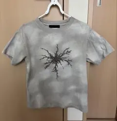 GRANCY ラインストーンクラックダーティ半袖Tシャツ サンドベージュ S